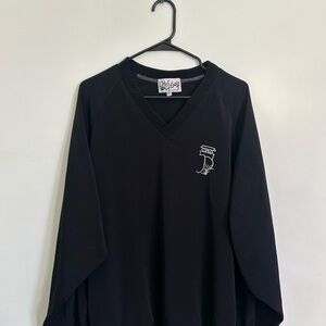 Black V-Neck Long Sleeve Top